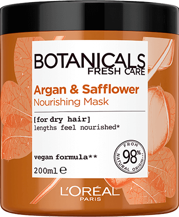 botanicals argan and safflower dry hair vegan hair mask